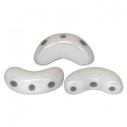 Cuentas de vidrio Arcos® par Puca® - Opaque white ceramic look 03000/14400